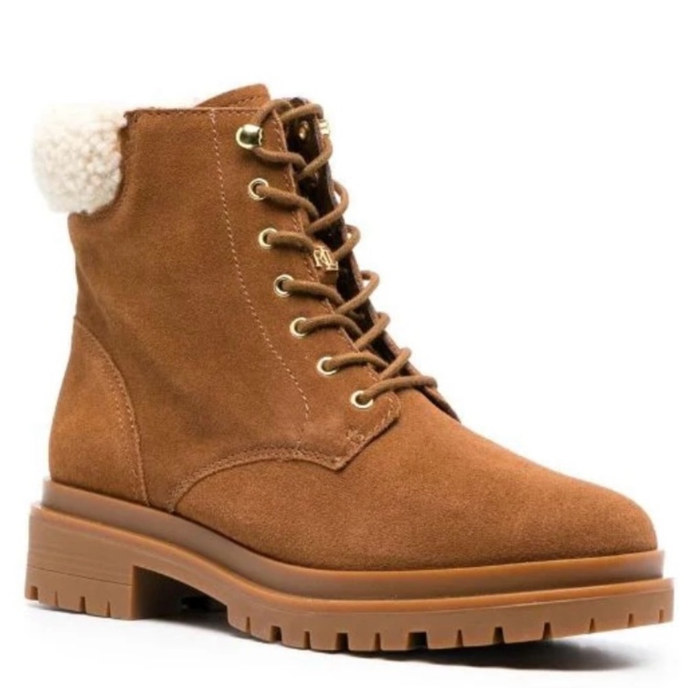 Ralph Lauren Carlie Suede Brown Boots Size 8 NEW